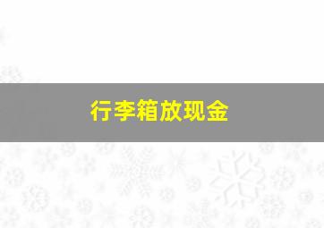 行李箱放现金