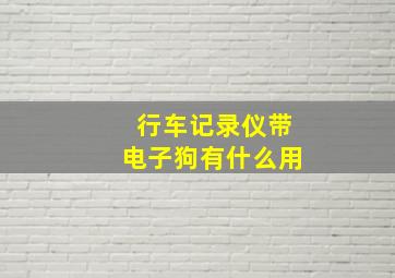 行车记录仪带电子狗有什么用