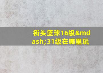 街头篮球16级—31级在哪里玩