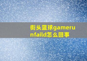 街头篮球gamerunfaild怎么回事