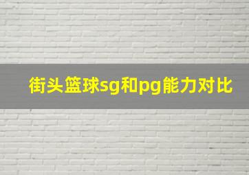 街头篮球sg和pg能力对比