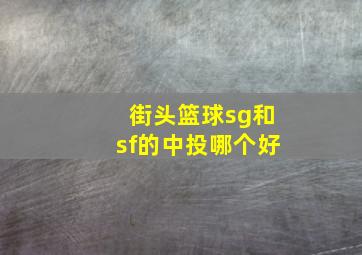 街头篮球sg和sf的中投哪个好