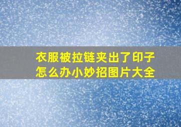 衣服被拉链夹出了印子怎么办小妙招图片大全