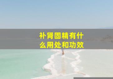 补肾固精有什么用处和功效