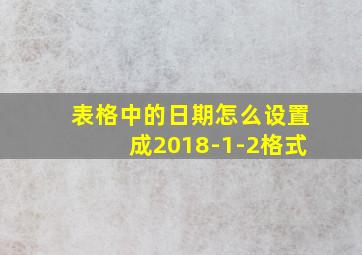 表格中的日期怎么设置成2018-1-2格式