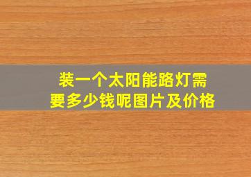 装一个太阳能路灯需要多少钱呢图片及价格