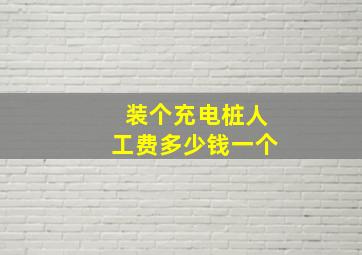 装个充电桩人工费多少钱一个