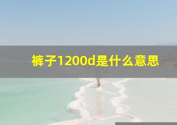 裤子1200d是什么意思