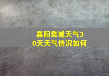 襄阳樊城天气30天天气情况如何