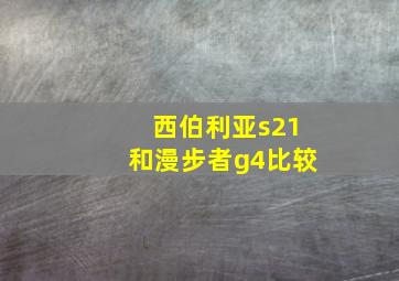 西伯利亚s21和漫步者g4比较