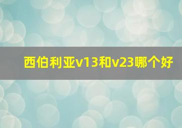 西伯利亚v13和v23哪个好