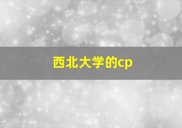 西北大学的cp