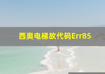 西奥电梯故代码Err85