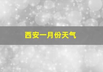 西安一月份天气