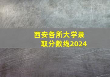 西安各所大学录取分数线2024