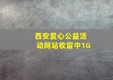 西安爱心公益活动网站收留中1G