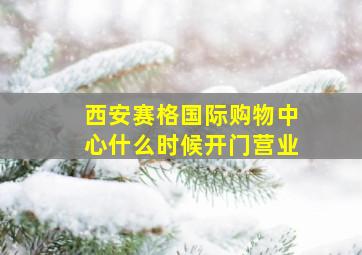 西安赛格国际购物中心什么时候开门营业