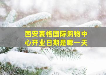 西安赛格国际购物中心开业日期是哪一天