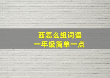 西怎么组词语一年级简单一点