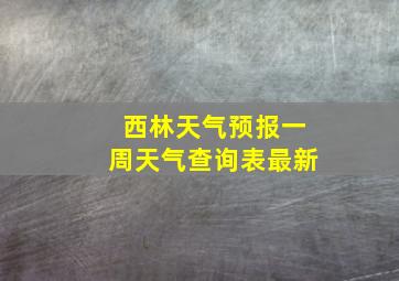 西林天气预报一周天气查询表最新