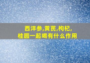 西洋参,黄芪,枸杞,桂圆一起喝有什么作用