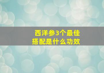 西洋参3个最佳搭配是什么功效