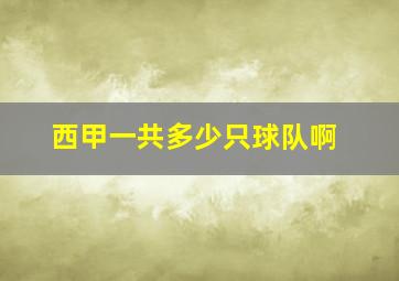 西甲一共多少只球队啊