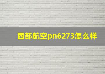 西部航空pn6273怎么样