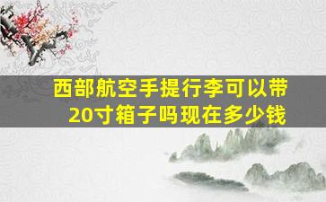 西部航空手提行李可以带20寸箱子吗现在多少钱