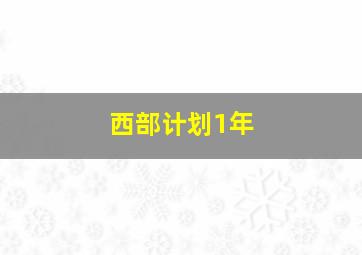 西部计划1年