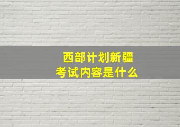 西部计划新疆考试内容是什么