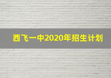 西飞一中2020年招生计划