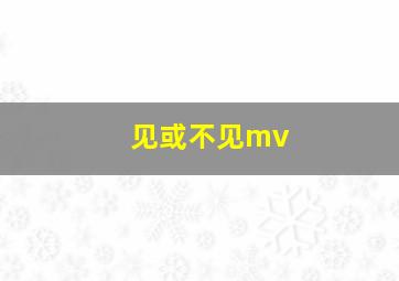 见或不见mv