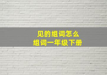 见的组词怎么组词一年级下册