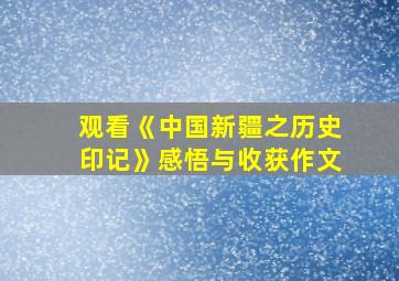 观看《中国新疆之历史印记》感悟与收获作文