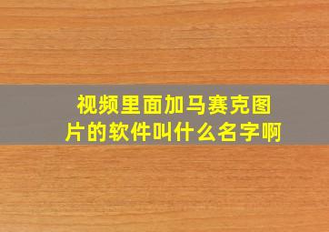 视频里面加马赛克图片的软件叫什么名字啊