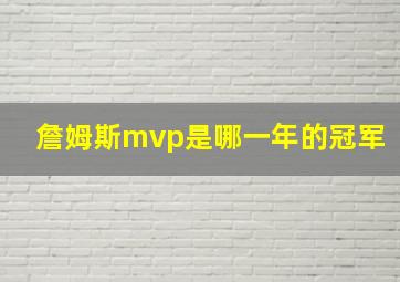 詹姆斯mvp是哪一年的冠军