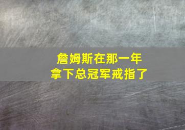 詹姆斯在那一年拿下总冠军戒指了