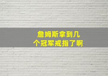 詹姆斯拿到几个冠军戒指了啊