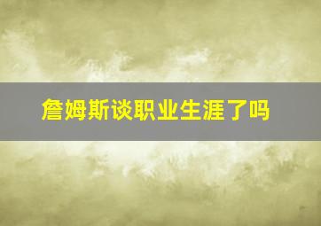 詹姆斯谈职业生涯了吗