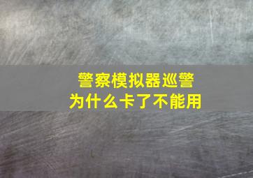 警察模拟器巡警为什么卡了不能用