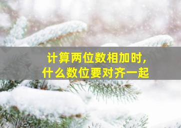 计算两位数相加时,什么数位要对齐一起