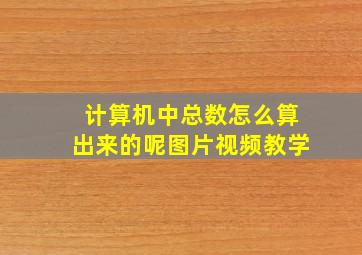 计算机中总数怎么算出来的呢图片视频教学