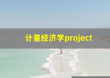 计量经济学project