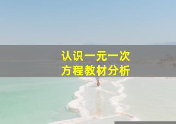 认识一元一次方程教材分析