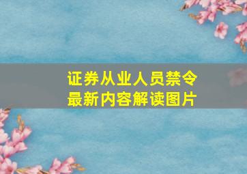 证券从业人员禁令最新内容解读图片