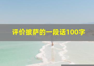 评价披萨的一段话100字