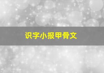 识字小报甲骨文