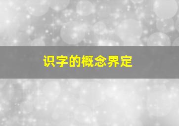 识字的概念界定