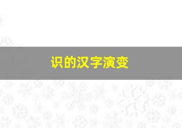 识的汉字演变